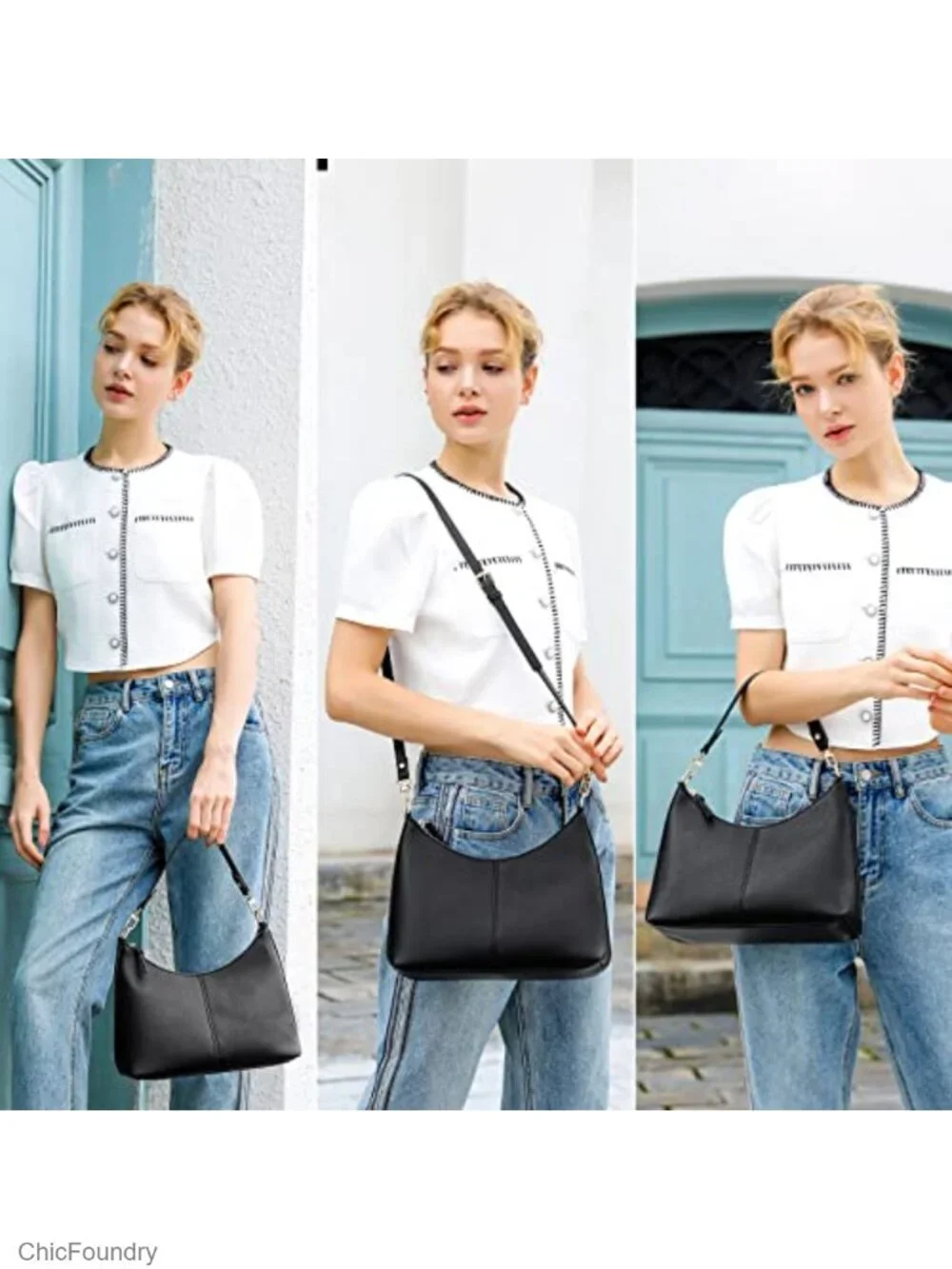 Mini PU Leather Crossbody Bag Waterproof Shoulder Handbag for Work Travel